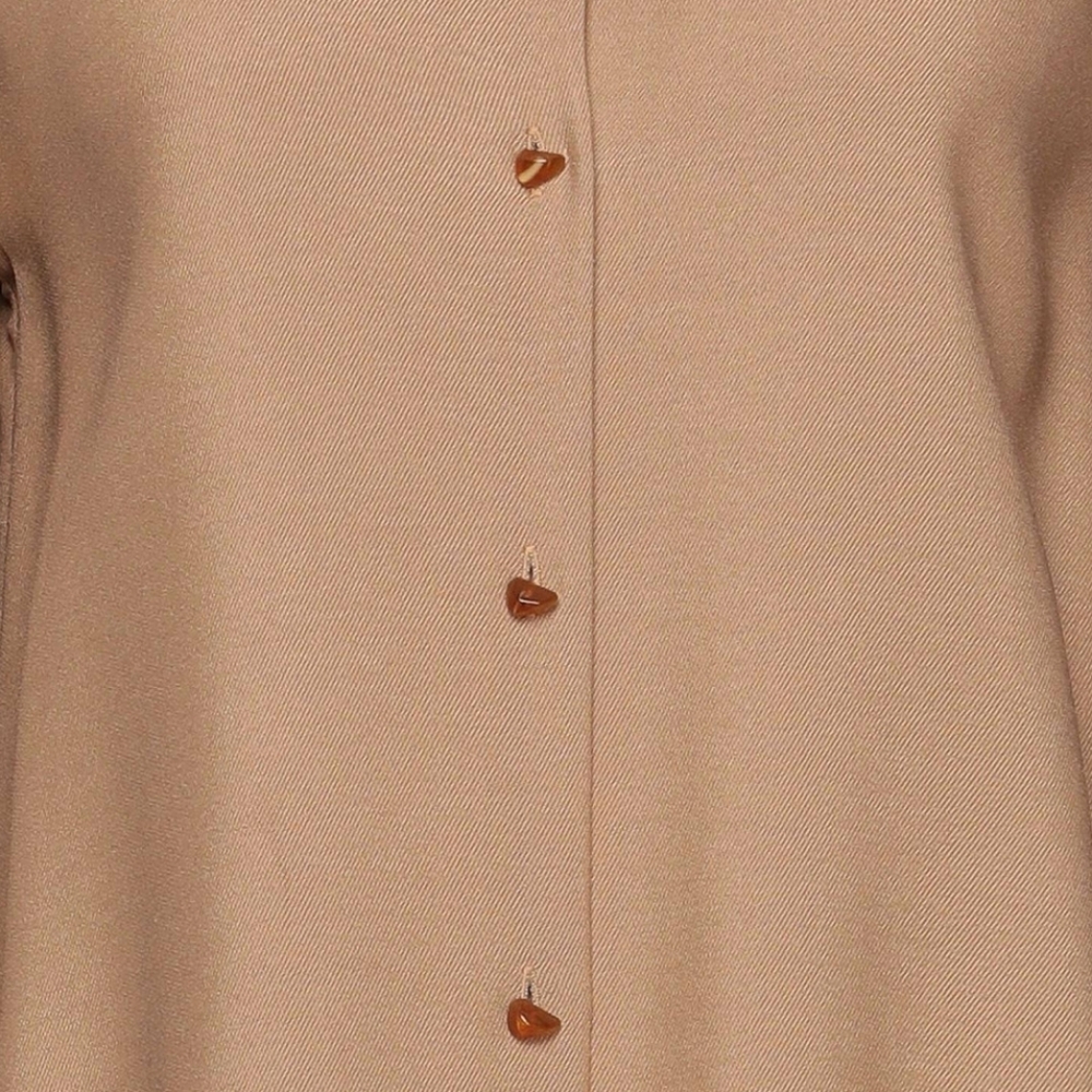 VINCE Twill Button Down Dress Shirt Size L Large Camel Tan Beige - Picture 4 of 7